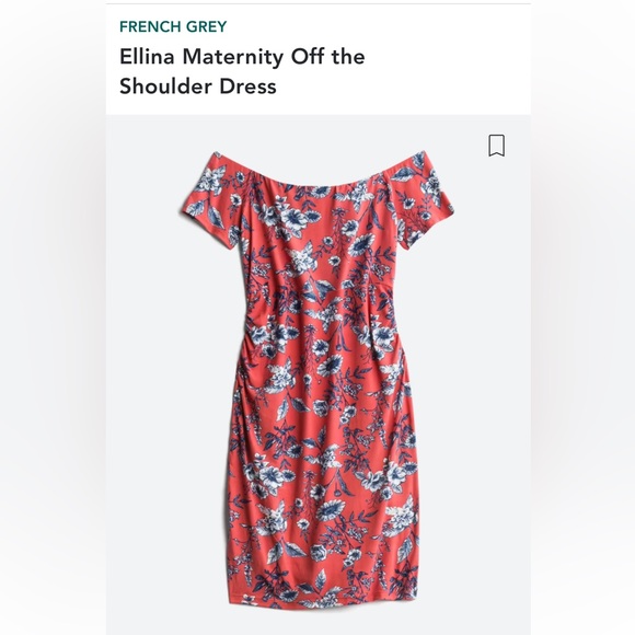 French Grey Ellina Maternity Off The Shoulder Dress (Stitch Fix) - Picture 2 of 3
